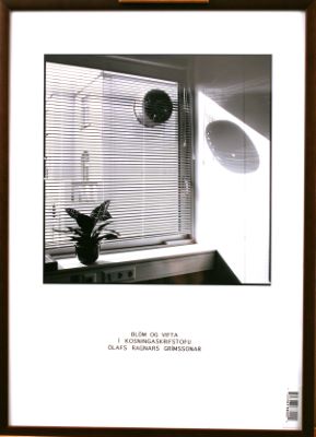 Blóm og vifta í kosningaskrifstofu Ólafs Ragnars