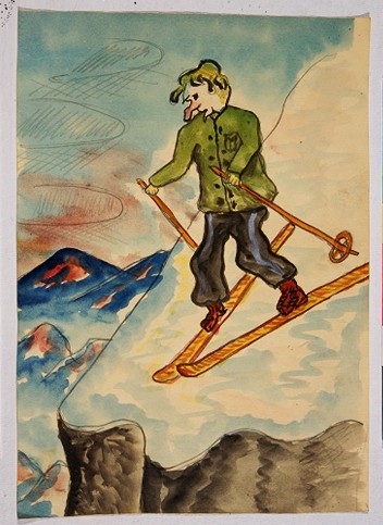 Maður á skíðum (karikatur)