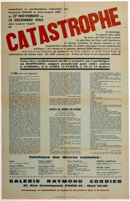 Plakat fyrir sýninguna „Pour conjurer l’esprit de catastrophe“ („Að særa burt anda
stórslysanna“)