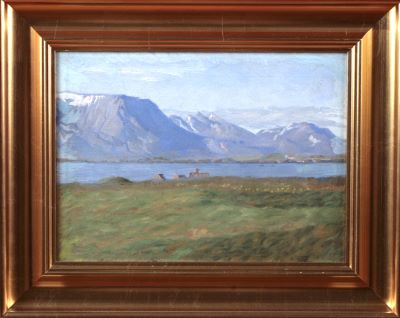 Frá Reykjavík (Klöpp með útsýni til Viðeyjar, Esju)