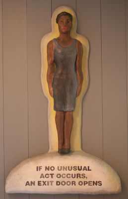 If no unusual act occurs, an exit door opens