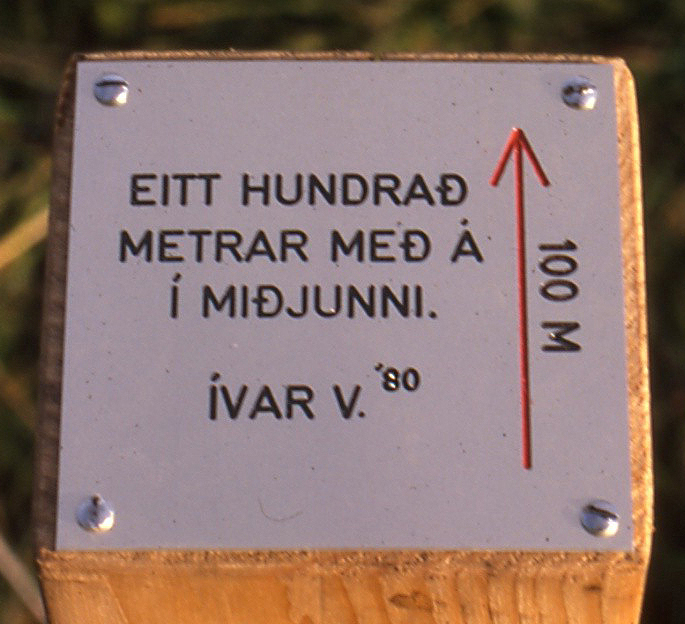 Eitt hundrað metrar með á í miðjunni*