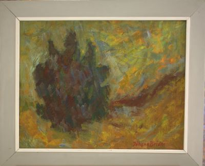 Tré í grænni brekku